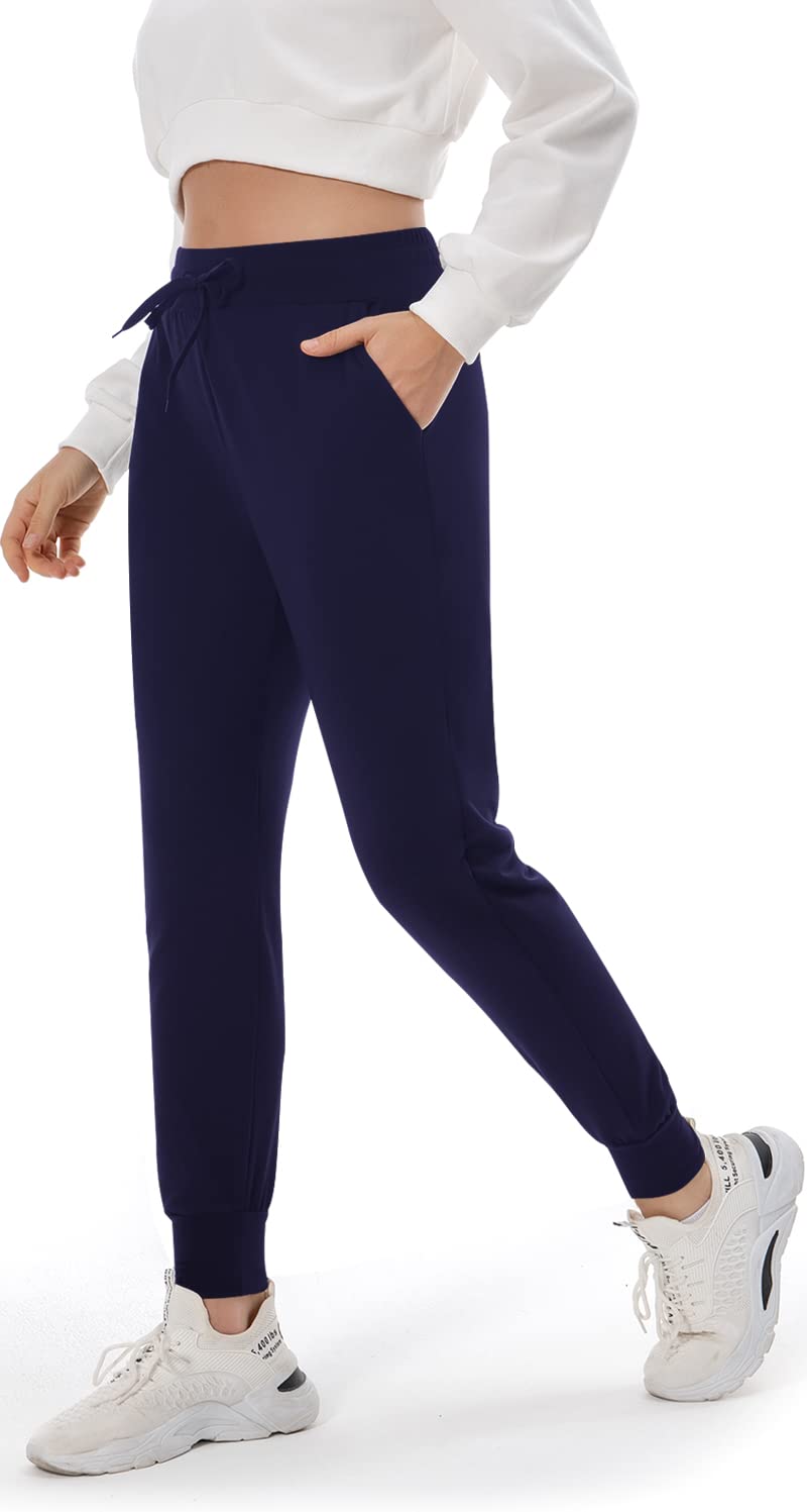 FULLSOFT Fleece Lined Sweatpants for Women-Thermal Athletic Joggers with Pockets Yoga Pants for Running Winter(Navy Blue,Large) - Image 4