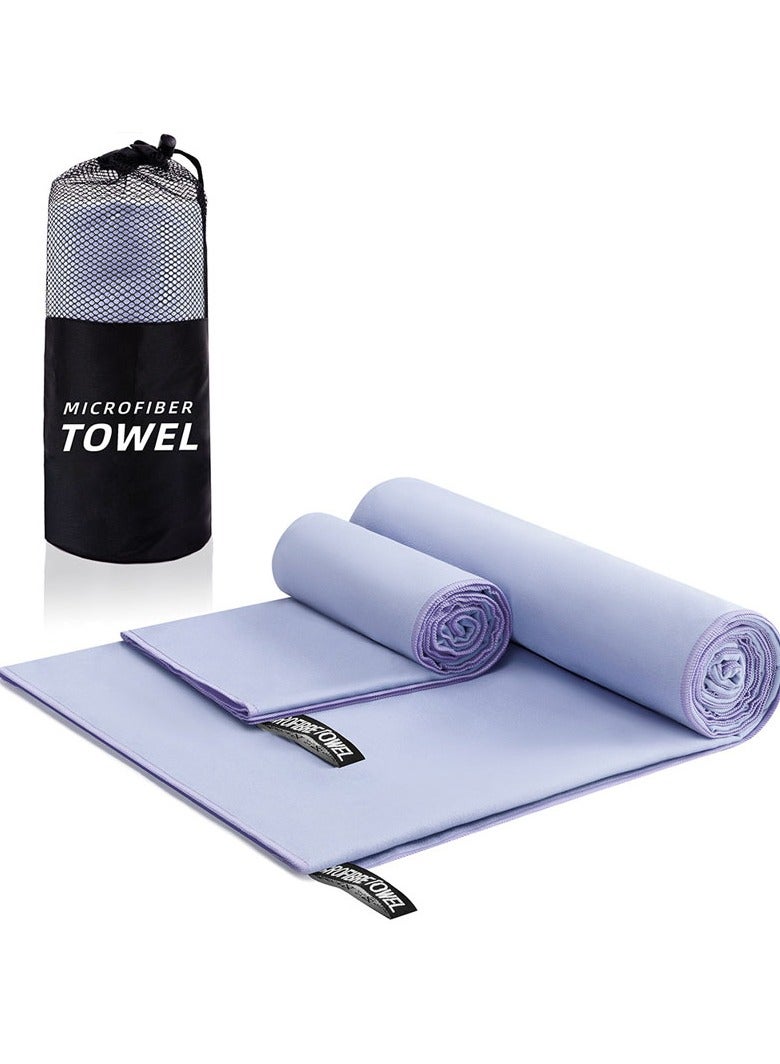 2 Packs Microfiber Sports Towels Quick Dry Towel for Beach, Gym, Sports, Yoga & Swim Use （40 x 80cm+76 x 15cm）  - Image 1