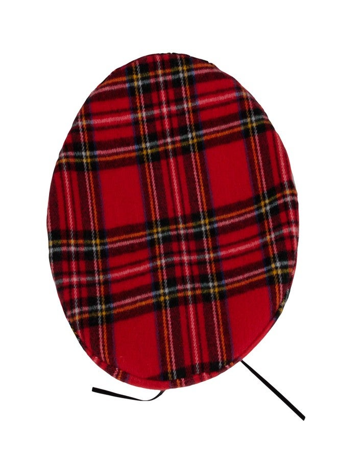 WITHMOONS Polyester Beret Hat Tartan Check Leather Sweatband KR3781 (Red) - Image 3