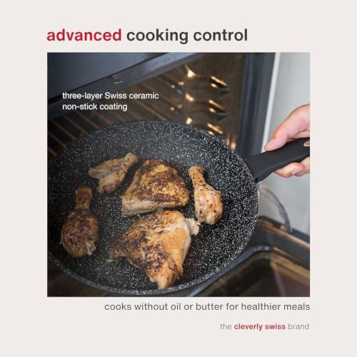 Zyliss Ultimate Non-Stick Frying Pan for thinKitchen:, 20cm/8in, Forged Aluminium, Black, Rockpearl Plus Non-Stick Technology, Suitable for All Hobs Including Induction - Image 3