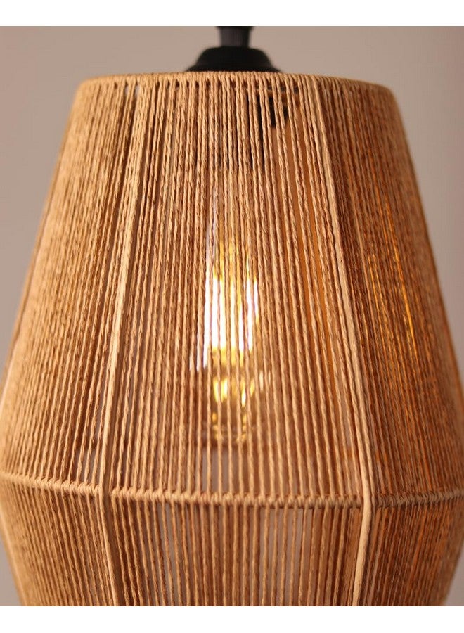 Habere India-All the Cultures Fabricating India Bamboo Lampshade | Cane Lamps | Wicker Lamps | Cafe Lights | Rattan Ceiling Lamps | Rattan Lamp Light | Diameter: 19 cm x Height: 23 cm (Medium) - Image 3