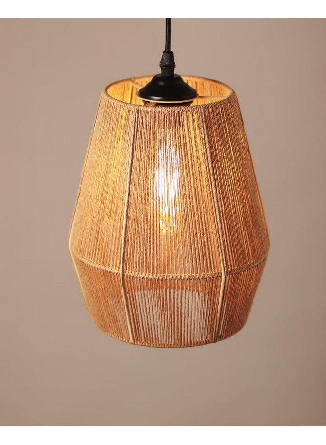 Habere India-All the Cultures Fabricating India Bamboo Lampshade | Cane Lamps | Wicker Lamps | Cafe Lights | Rattan Ceiling Lamps | Rattan Lamp Light | Diameter: 19 cm x Height: 23 cm (Medium) - Image 5