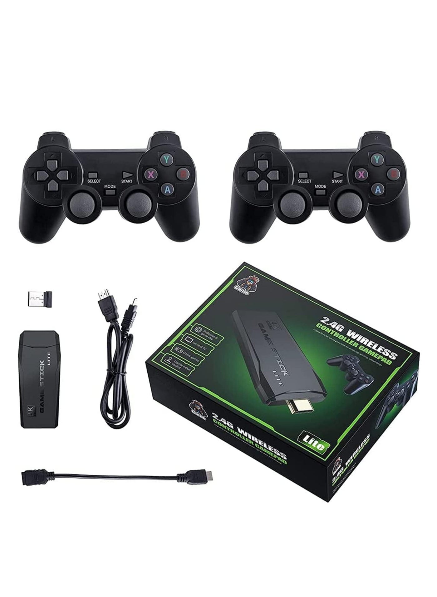 M8 Game Stick 4K Console – Plug & Play Retro Gaming Console with 2.4G Dual Wireless Gamepads, Built-in 3500 Games, HDMI Output for TV/Monitor/Projector, Compatible with Android TV, PC, Laptop – Multiplayer Game Support