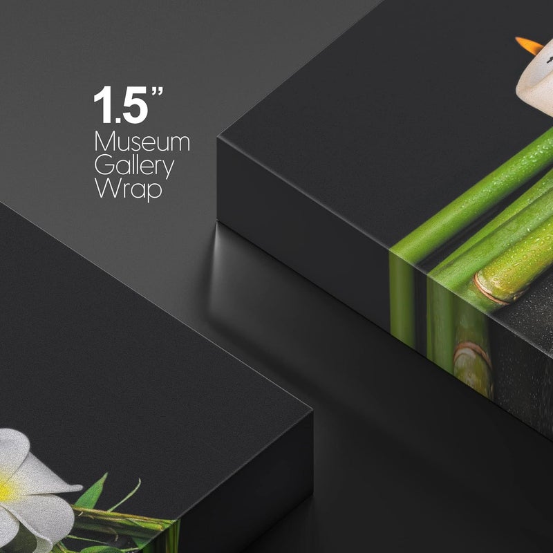 wall26 Zen Canvas Print with Candles and Bamboo - Image 4