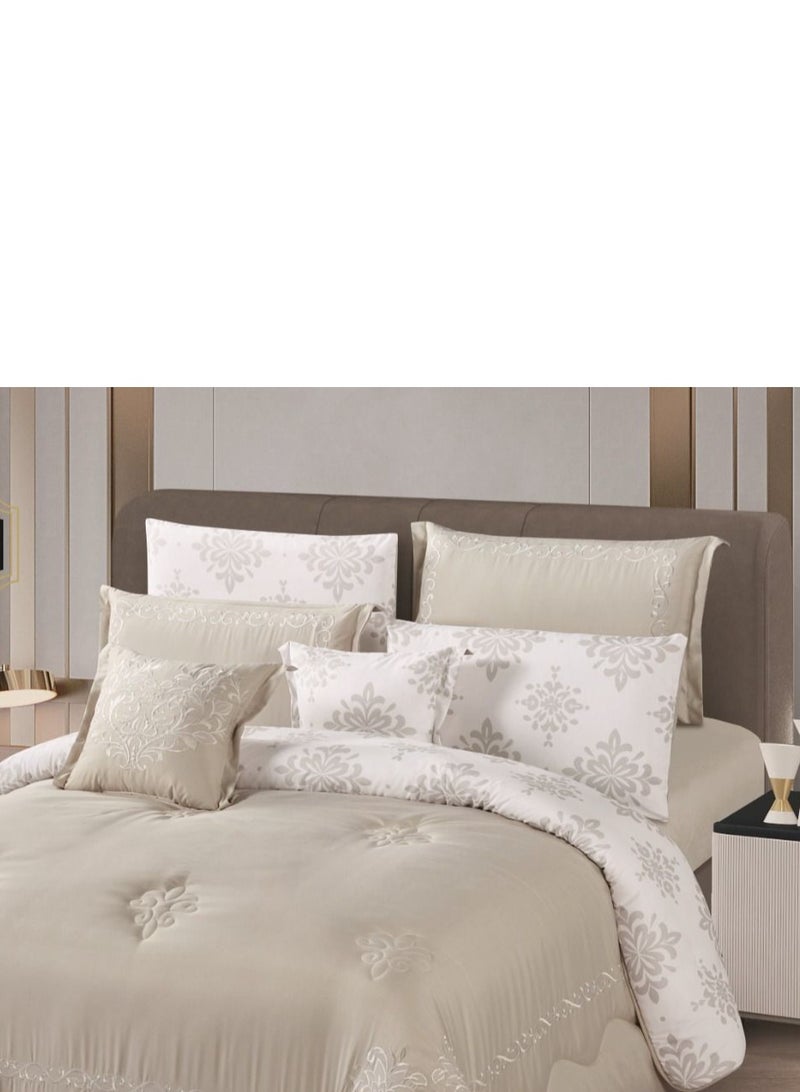 Hours Double-sided embroidered microfiber bedspread - 8 pieces  - Image 3
