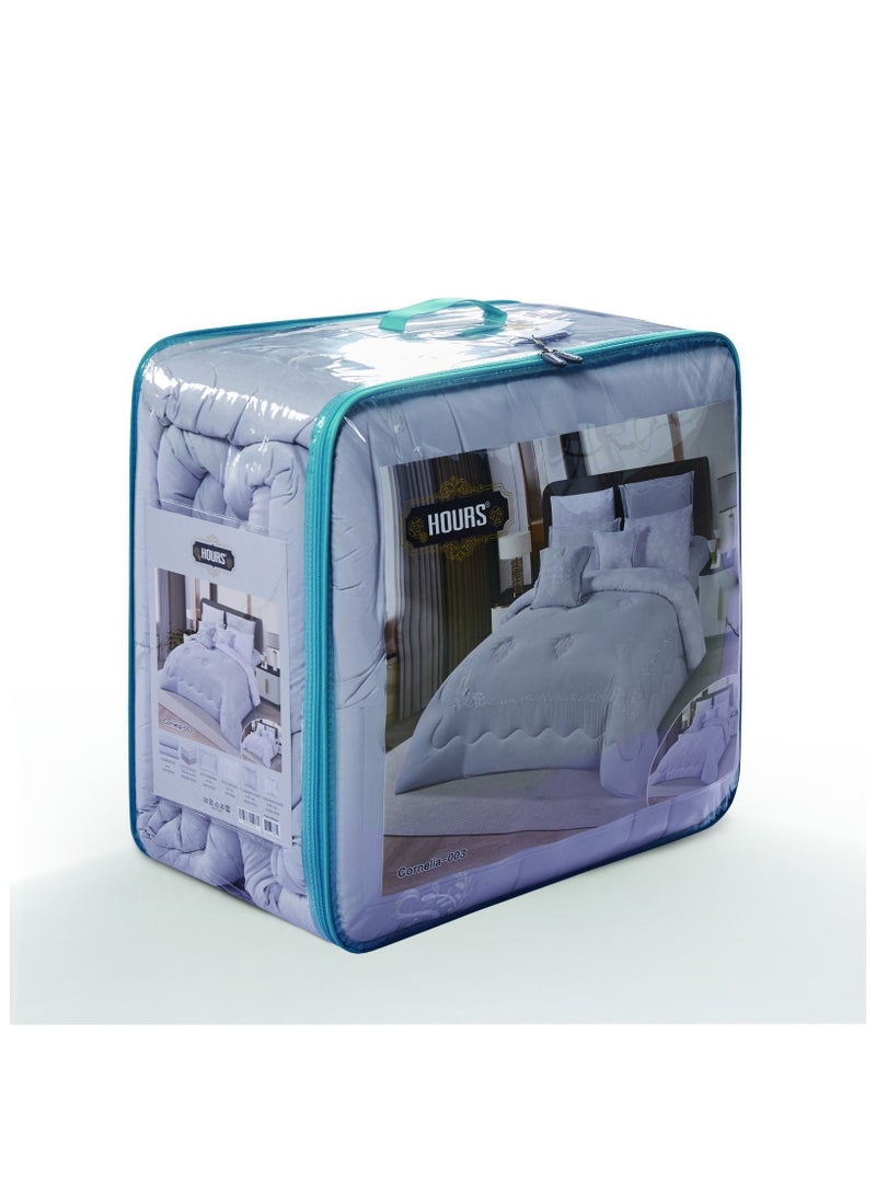 Hours Double-sided embroidered microfiber bedspread - 8 pieces  - Image 4
