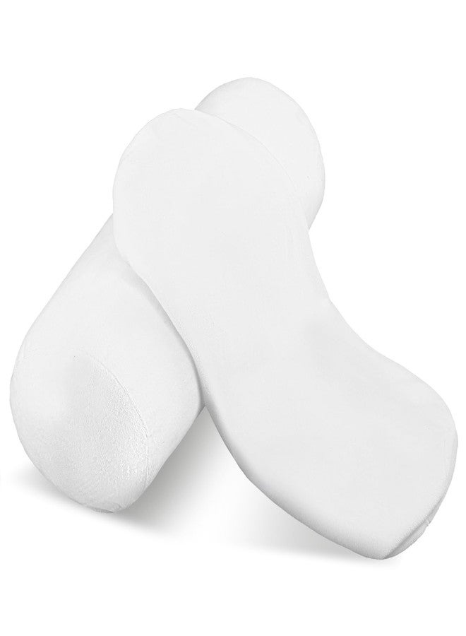 Bremorou Cervical Neck Roll Pillow Cover with Zipper 2pcs Round Pillow Covers, Soft Bolster Pillowcases for Cylindrical Cushion, Neck Roll Pillow Case Only (16.14 X 5.9 Inch, White) - Image 1