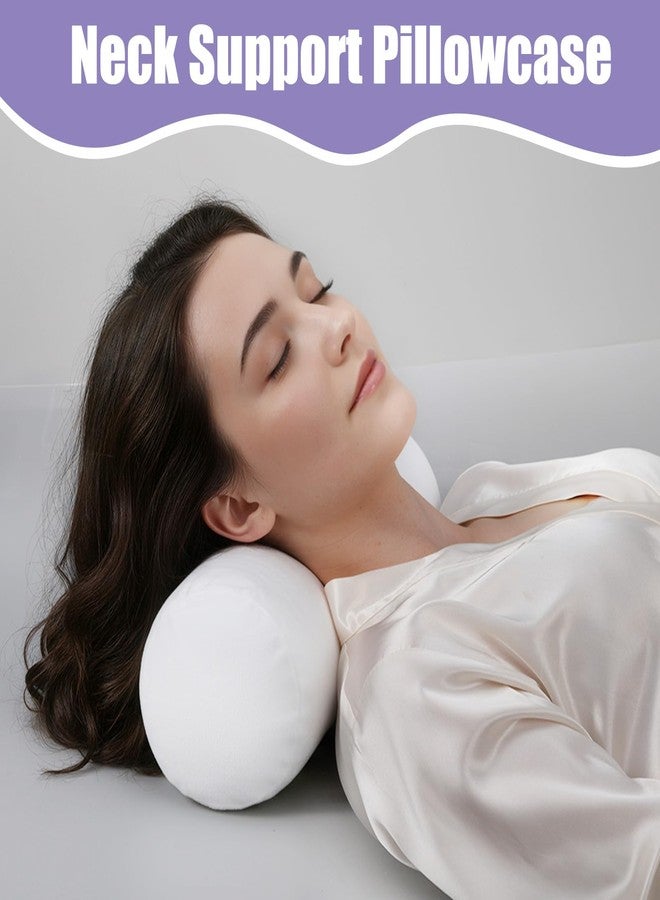 Bremorou Cervical Neck Roll Pillow Cover with Zipper 2pcs Round Pillow Covers, Soft Bolster Pillowcases for Cylindrical Cushion, Neck Roll Pillow Case Only (16.14 X 5.9 Inch, White) - Image 5