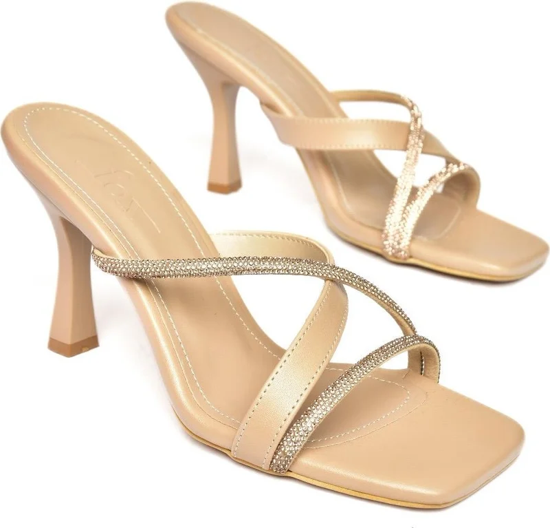 فوكس شوز S590333109 Skin Stone Heeled Women's Slippers