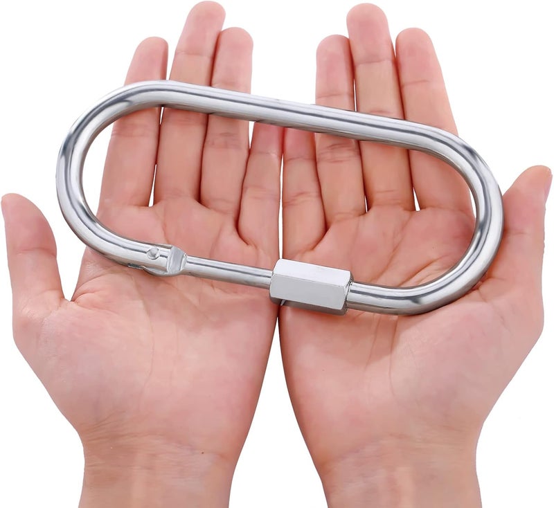 OWAYOTO Quick Link Big Oval Locking Carabiner Clip Large Tow Chain Quick Links Rope Connector 6 Inch M10 for Trailer Swing Hammocks Cable Camping - Image 3