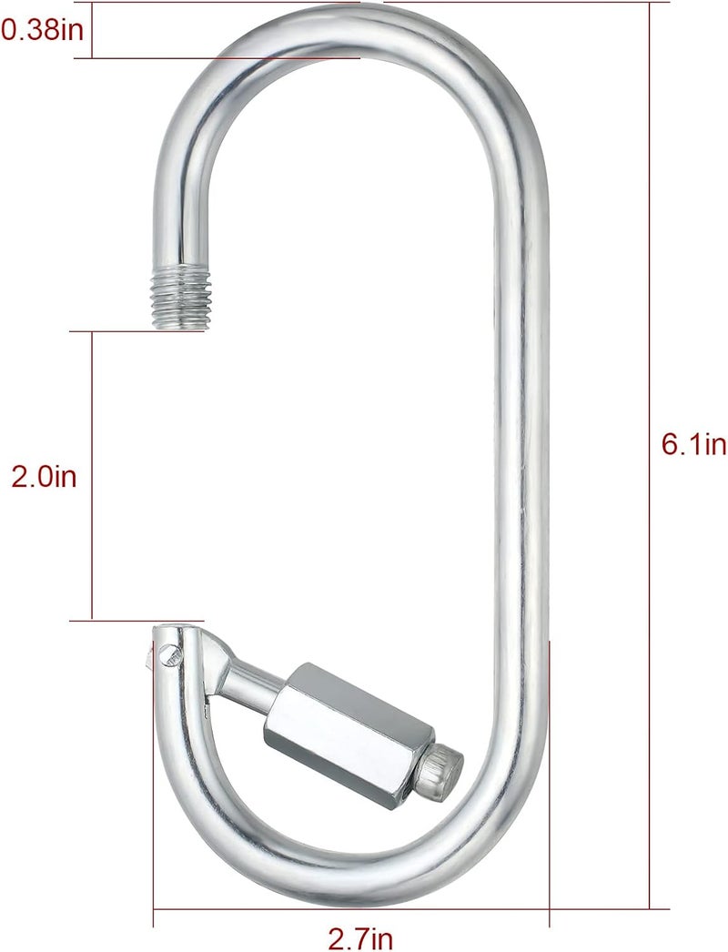 OWAYOTO Quick Link Big Oval Locking Carabiner Clip Large Tow Chain Quick Links Rope Connector 6 Inch M10 for Trailer Swing Hammocks Cable Camping - Image 2