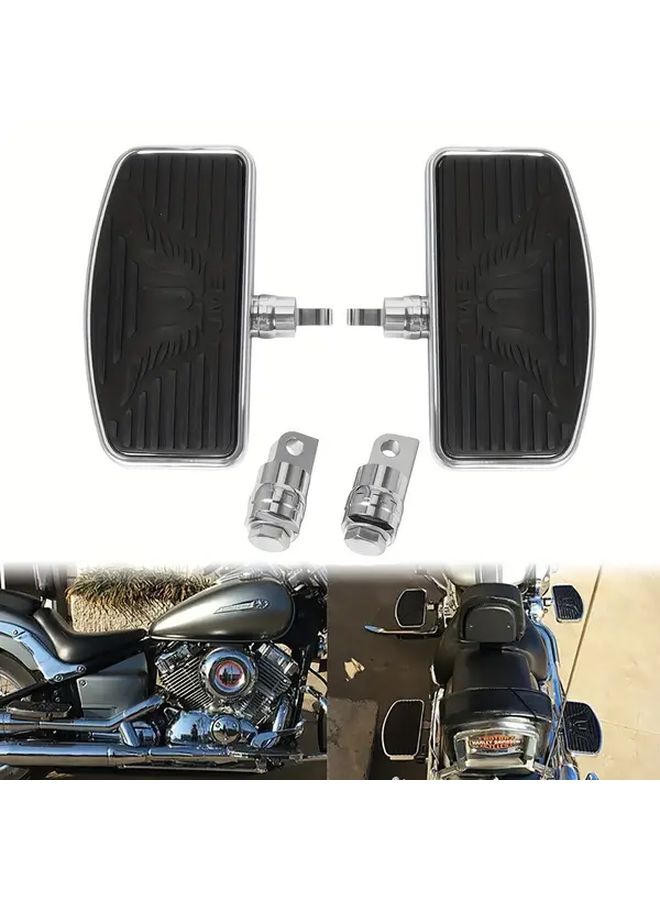 Motorcycle Footrest Adjustable Front And Rear Passenger Floorboard Pedal For Iron XL 883 1200 Dyna Silvery - Image 1