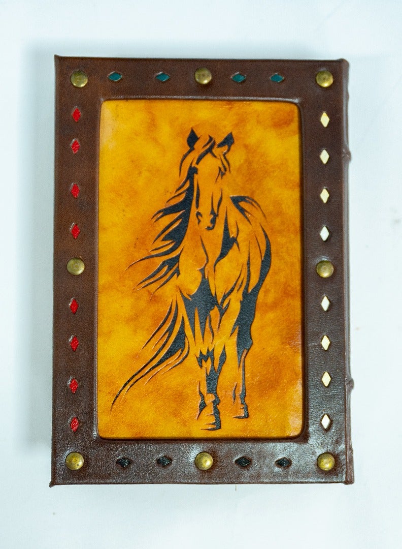 971ميديا دفتر ملاحظات بتصميم مخصص مصنوع يدويًا على شكل حصان - Image 1