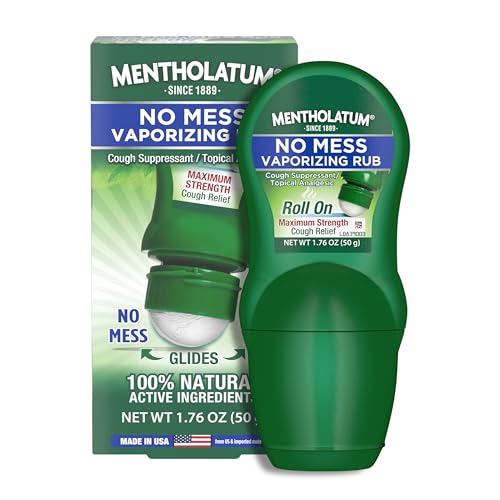 Mentholatum No Mess Vaporizing Rub with Easy-to-use Roll On Applicator, 1.76 Ounce (50g) - 100% Natural Active Ingredients for Maximum Strength Cough Relief - Image 1