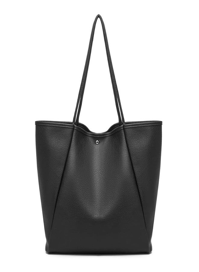 PALAY® Tote Bag for Woman Black Pu Leather Office Weekender Hand Bag Travel Shopping Handbags Large Capacity Waterproof Shoulder Bags for Women - Image 1