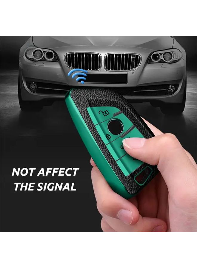 Leather TPU Car Key Case Cover For BMW X1 X3 X5 X6 7 Series Silvery Set - Image 3