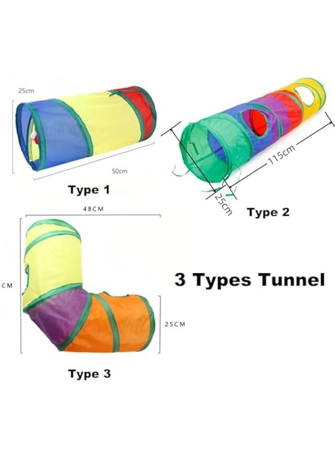 Beauenty 24 PCS Interactive Cat Toys Set for Indoor Cats, Kitten Toys Assortment, Include Cat Tunnel, Cat Teaser Wand, Fluffy Mouse Feather Toy, Jingle Bells Balls Set Toys for Cats Kitty, Tunnel 2 - Image 4