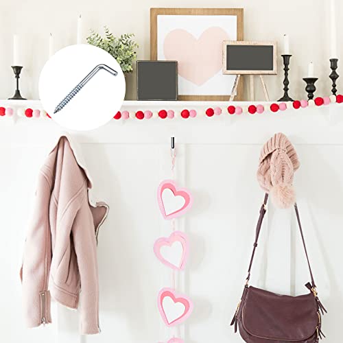 METALLIXITY Screw Hooks for Hanging (85mm/3.35") 20Pcs, Ceiling Hook Metal L Shape Hooks - for Hanging Outdoor, Cup Hooks, Bathroom Kitchen Wall Furniture Connection - Image 4