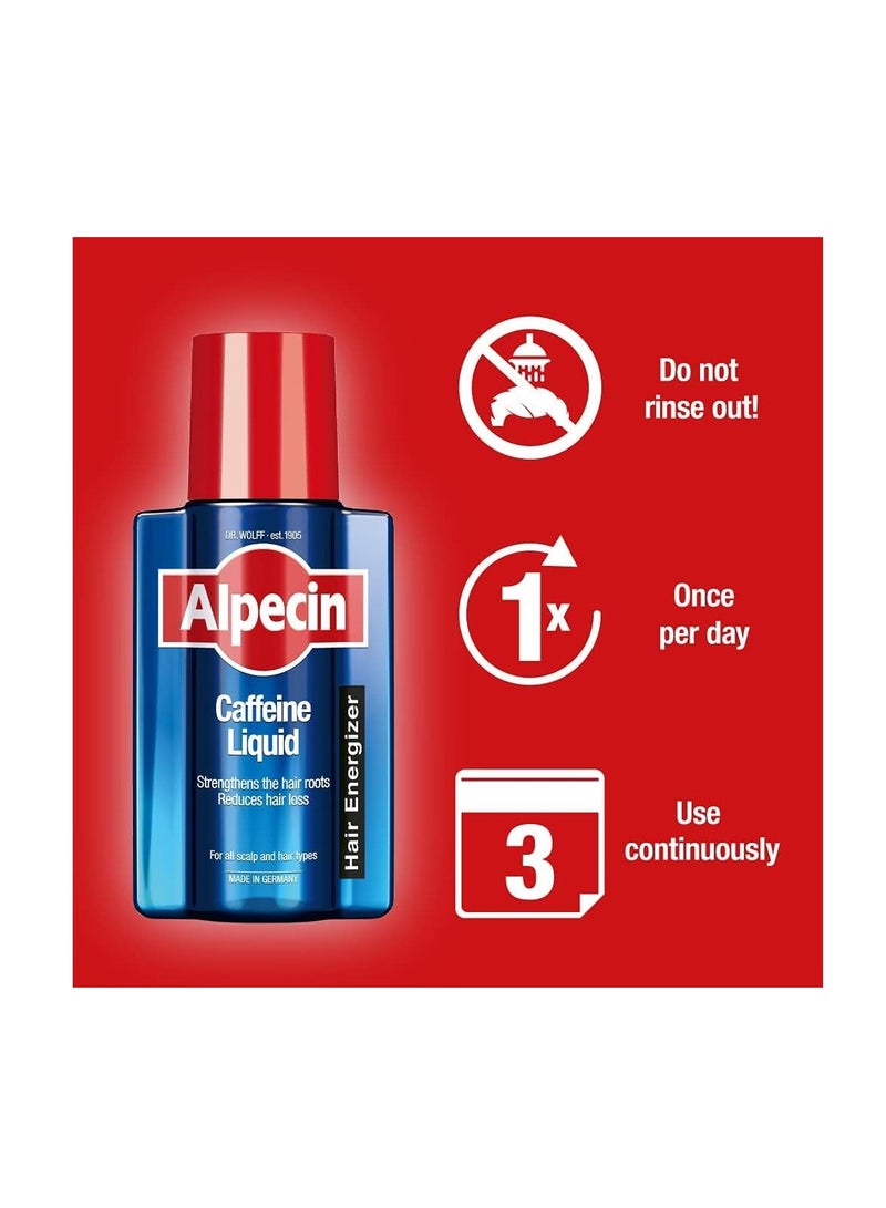 Alpecin Alpecin Caffeine Liquid Hair Tonic 3x 200ml Against Thinning Hair Natural Hair Growth for Men Energizer for Strong Hair Hair Care for Men Made in Germany - Image 5