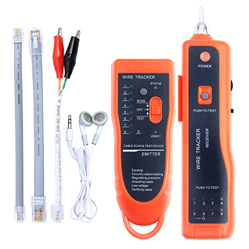 KELUSHI Wire Tracker XQ-350 RJ45 RJ11 Finder for Telephone Network Wire LAN Cable Tester for Line DC Detecting/Anode/Cathode Determination Diagnose Tone Networking Tool with Crystal Head - Image 1