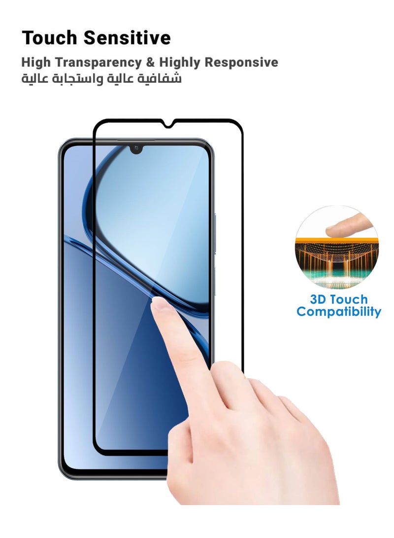 ريلمي C63 واقي الشاشة - زجاج مقسّى فاخر للشاشة الكاملة ريلمي C63 شفافية عالية، ملمس دقيق، مضاد للانفجار، حواف مقوسة ناعمة، سهل التركيب - Image 3