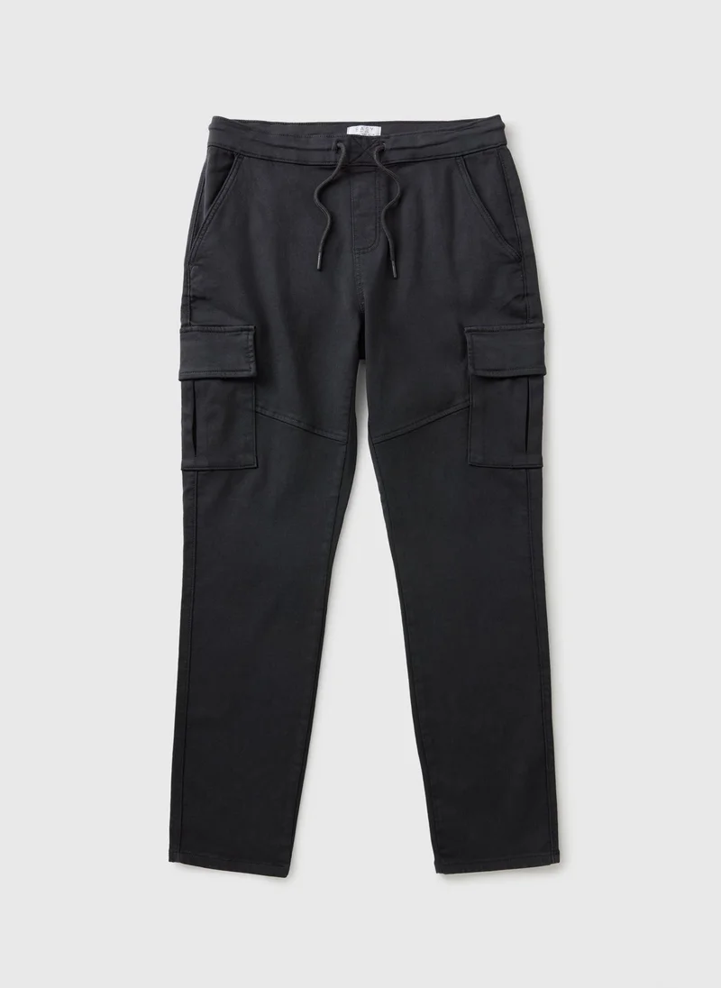 Matalan Charcoal Knitted Cargo Trousers