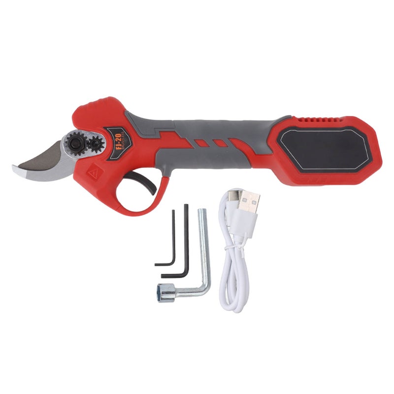 Electric Pruning Shears Rechargeable Powerful Small Cordless Pruning Scissor for Flowers Branches Red - Image 1