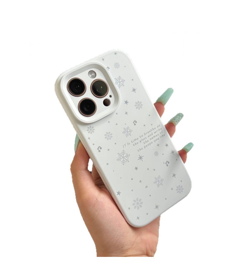 Phone Case For iPhone 16 Pro Fine Hole Liquid Vintage White Ambient Snowflake White Drop Proof Scratch Resistant Shatterproof Screen Protection Comfortable Grip - Image 5
