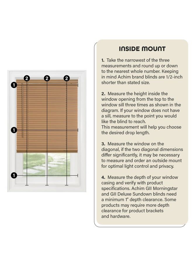 Achim Home Furnishings Cordless Light Filtering Mini Blind - 27 Inch Width, 48 Inch Length, 1" Slat Size - Black - Cordless GII Morningstar Horizontal Windows Blinds for Interior by Décor - Image 4