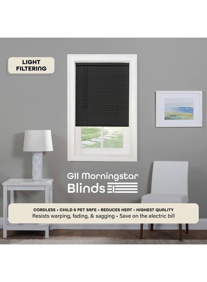 Achim Home Furnishings Cordless Light Filtering Mini Blind - 27 Inch Width, 48 Inch Length, 1" Slat Size - Black - Cordless GII Morningstar Horizontal Windows Blinds for Interior by Décor - Image 2