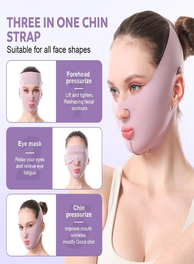 Face Strap Forehead Lift Band, 3 in 1 Face Double Lift Chin Belt for Sleep Mask, Comfortable Pressure Forehead Band Face Lifting Vshaped Belt - Image 5