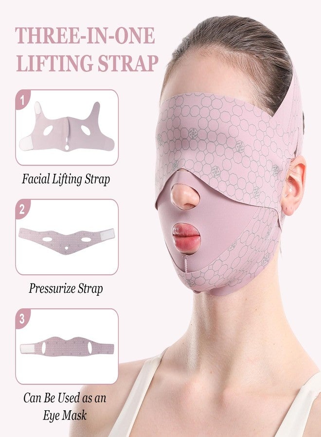 Face Strap Forehead Lift Band, 3 in 1 Face Double Lift Chin Belt for Sleep Mask, Comfortable Pressure Forehead Band Face Lifting Vshaped Belt - Image 2