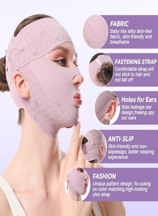 Face Strap Forehead Lift Band, 3 in 1 Face Double Lift Chin Belt for Sleep Mask, Comfortable Pressure Forehead Band Face Lifting Vshaped Belt - Image 3