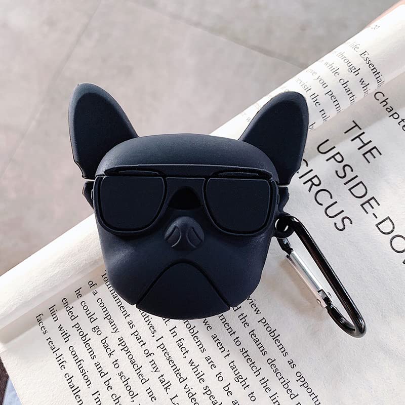 FOLX FAC22 Air-Pods 3rd Gen Soft Silicone Protective Case 3D Design Shockproof Case Cover with Anti-Lost Metal Keyring Compatible for Apple AirPods 3RD Gen [ AIRPOD NOT Included ] (Black Dog) - Image 3