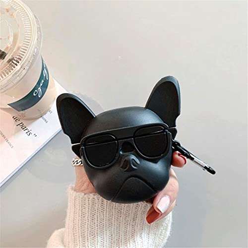 FOLX FAC22 Air-Pods 3rd Gen Soft Silicone Protective Case 3D Design Shockproof Case Cover with Anti-Lost Metal Keyring Compatible for Apple AirPods 3RD Gen [ AIRPOD NOT Included ] (Black Dog) - Image 2