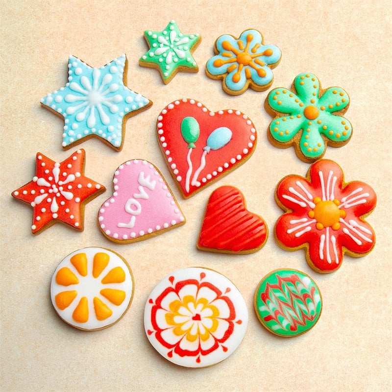 KnmyLife Metal Cookie Cutters Set 12 Pieces, Stainless Steel 3 Heart Cookie Cutters, 3 Star Cookie Cutters, 3 Flower Cookie Cutters, 3 Round Cookie Cutters for Valentine's Day Christmas Holiday - Image 3