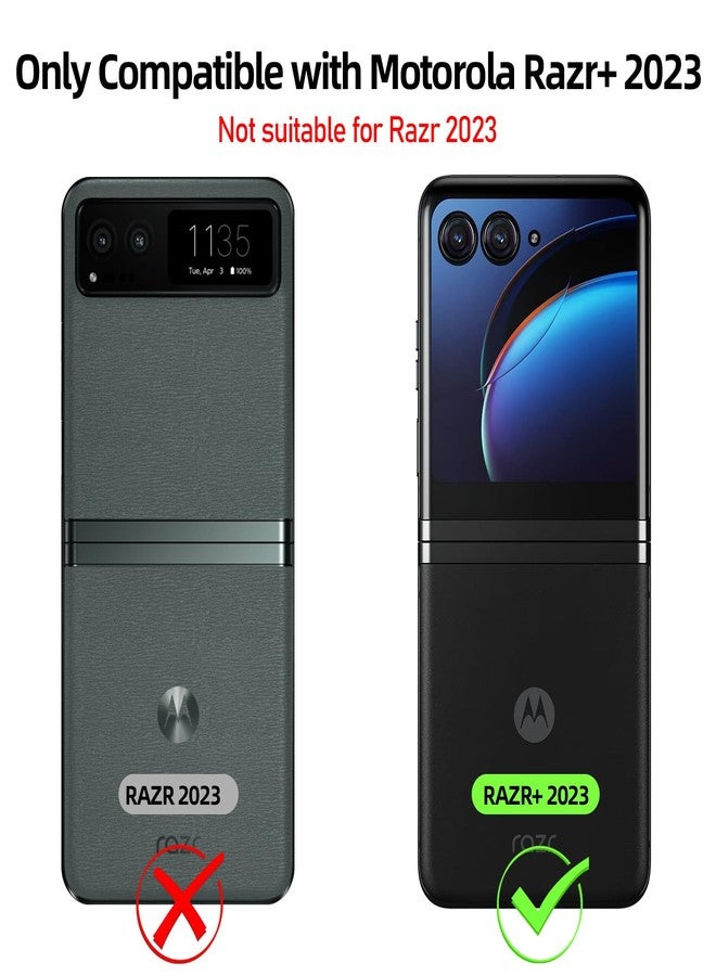 BSNRM for Motorola Razr Plus 2023 Case, Built-in Screen Protector & Hinge Protection & Ultra Thin Matte PC Shockproof Phone Cover Smartphone Case for Moto Razr Plus 2023 (Green) - Image 2