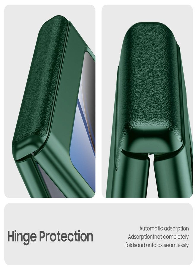 BSNRM for Motorola Razr Plus 2023 Case, Built-in Screen Protector & Hinge Protection & Ultra Thin Matte PC Shockproof Phone Cover Smartphone Case for Moto Razr Plus 2023 (Green) - Image 4