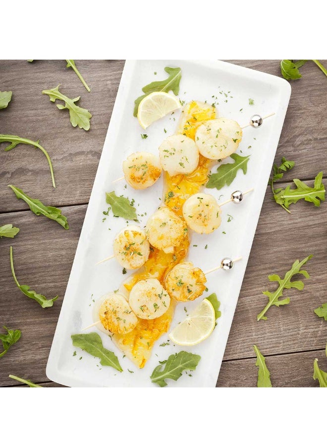 Restaurantware 11.8 Inch x 5.7 Inch Marble Serving Tray, 1 Veining Marble Food Tray - Scratch Resistant, Raised Edges, Italian Marble Marble Platter, Rectangular, For Appetizers and Entrees  - Image 3