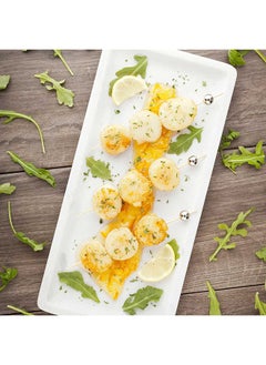Restaurantware Restaurantware-11.8 Inch x 5.7 Inch Marble Serving Tray, 1 Veining Marble Food Tray - Scratch Resistant, Raised Edges, Italian Marble Marble Platter, Rectangular, For Appetizers and Entrees  - Image 3