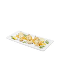 Restaurantware Restaurantware-11.8 Inch x 5.7 Inch Marble Serving Tray, 1 Veining Marble Food Tray - Scratch Resistant, Raised Edges, Italian Marble Marble Platter, Rectangular, For Appetizers and Entrees  - Image 2