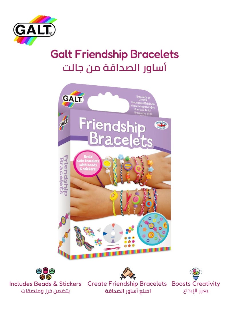 Galt Toys Friendship Bracelets Craft Kit | Includes Beads, Stickers, Ribbons | 60m Colorful Threads & Foam Braiding Wheel | Creative Activity for Kids | Ages 7+ | Perfect for Birthday Gifts  - Image 1
