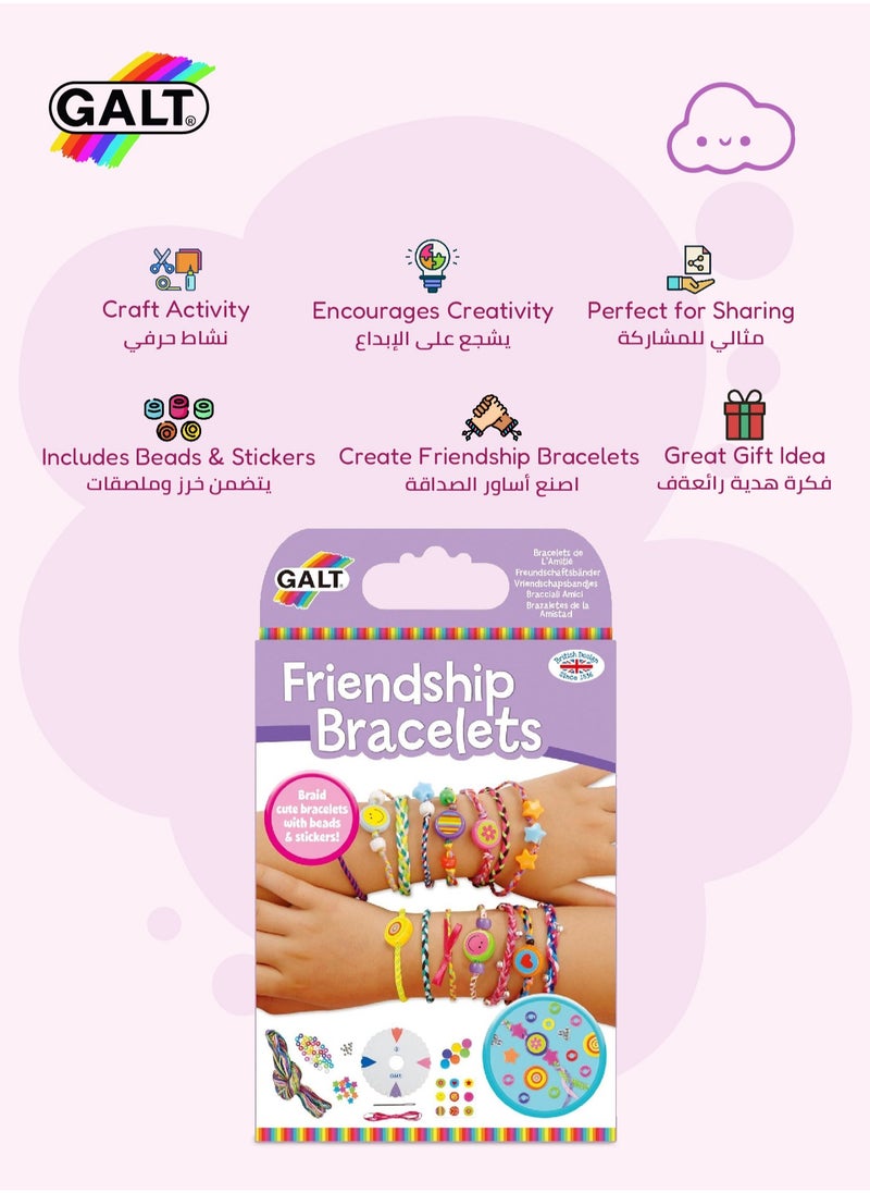 Galt Toys Friendship Bracelets Craft Kit | Includes Beads, Stickers, Ribbons | 60m Colorful Threads & Foam Braiding Wheel | Creative Activity for Kids | Ages 7+ | Perfect for Birthday Gifts  - Image 3