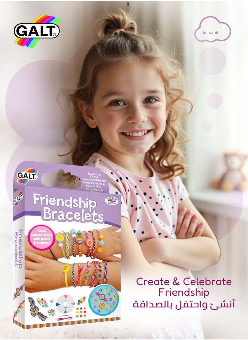 Galt Toys Friendship Bracelets Craft Kit | Includes Beads, Stickers, Ribbons | 60m Colorful Threads & Foam Braiding Wheel | Creative Activity for Kids | Ages 7+ | Perfect for Birthday Gifts  - Image 4