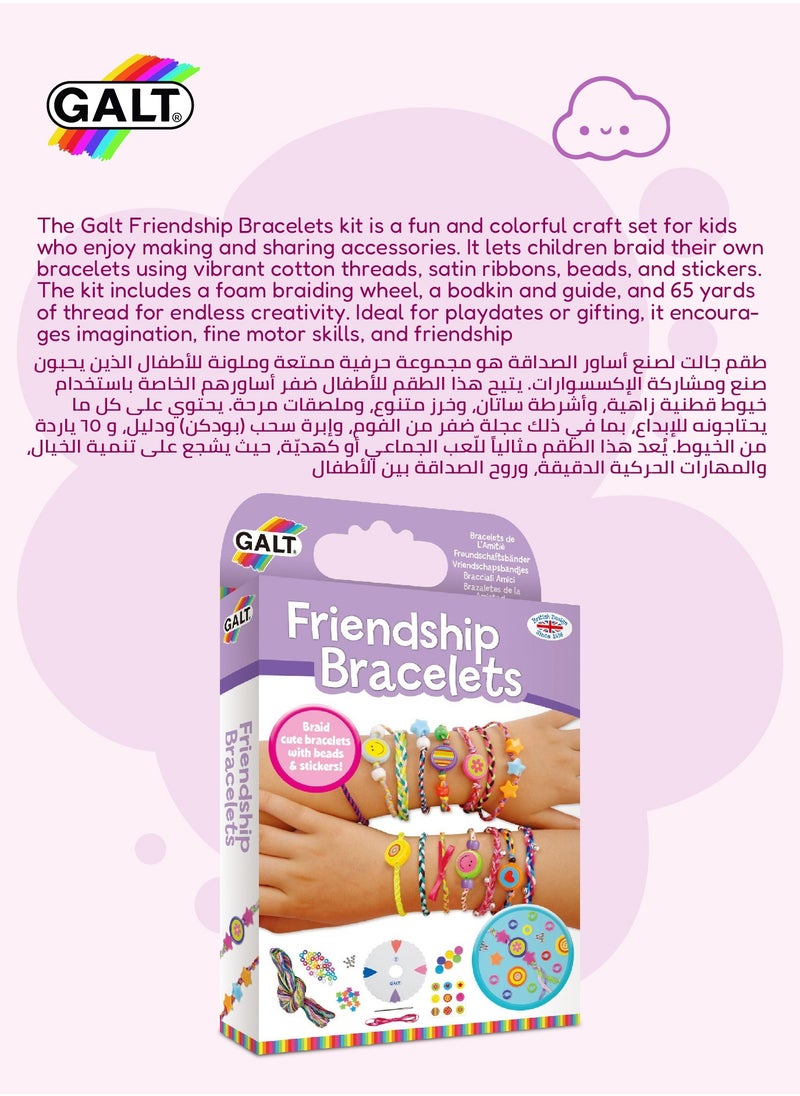 Galt Toys Friendship Bracelets Craft Kit | Includes Beads, Stickers, Ribbons | 60m Colorful Threads & Foam Braiding Wheel | Creative Activity for Kids | Ages 7+ | Perfect for Birthday Gifts  - Image 5
