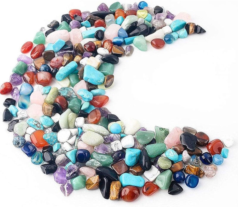 JOHOUSE Quartz Stones Tumbled Chips Stone Crushed Crystal Natural Rocks Assorted Stone for Home Decoration Vases Plants Succulents Cactus About 1lb(450g),10 Different Kinds - Image 1