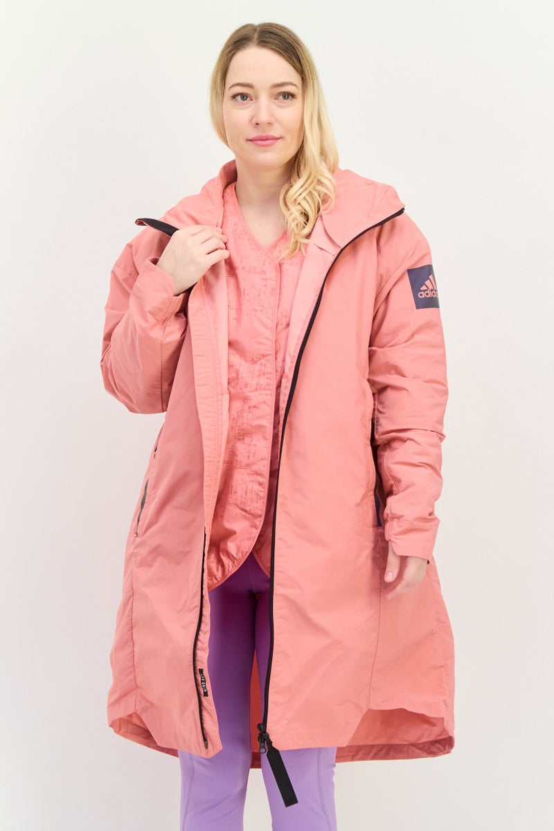 Adidas Women Sportswear Fit 2 Pcs High Neck Outdoor Jacket, Pink - Image 1