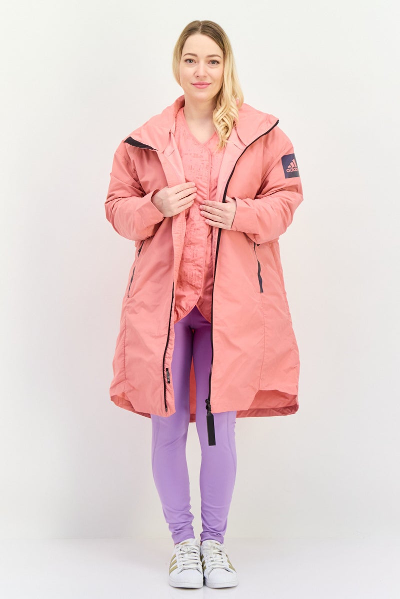 Adidas Women Sportswear Fit 2 Pcs High Neck Outdoor Jacket, Pink - Image 2