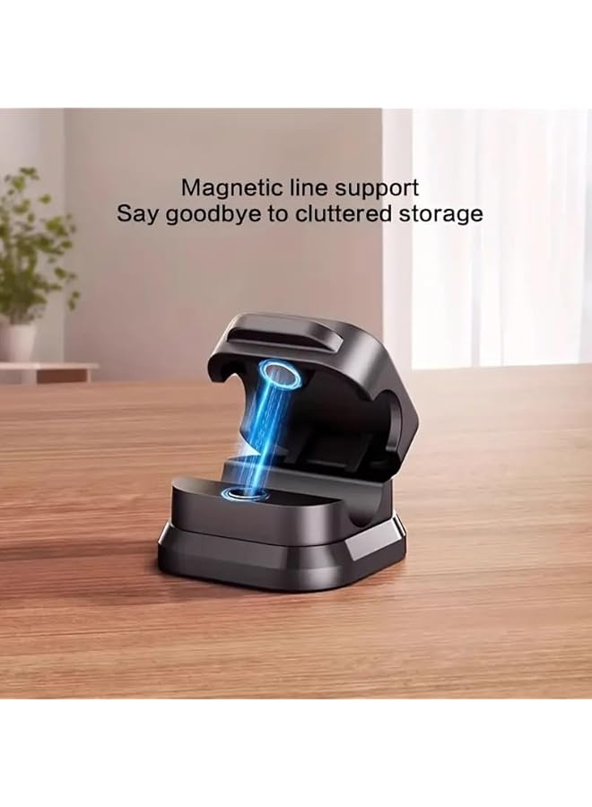 S-TOP 6pcs Adjustable Magnetic Cable Clips - No-Slip Cord Organizer for Desk, Car & Home. Non-Slip Wire Organizer for Desk, Desktop management.Cable organizer.Car & Home Cord Management. - Image 2