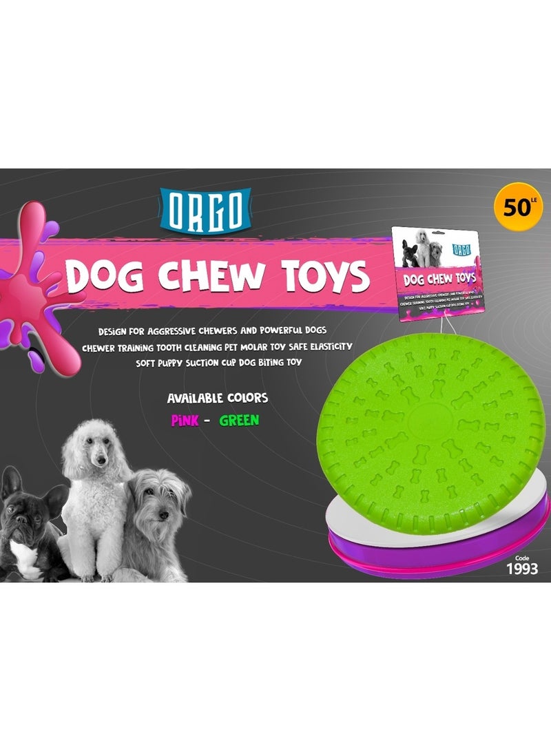 ORGO Dog Chew Flying Catch Toy, Pink/Green, 1 Piece